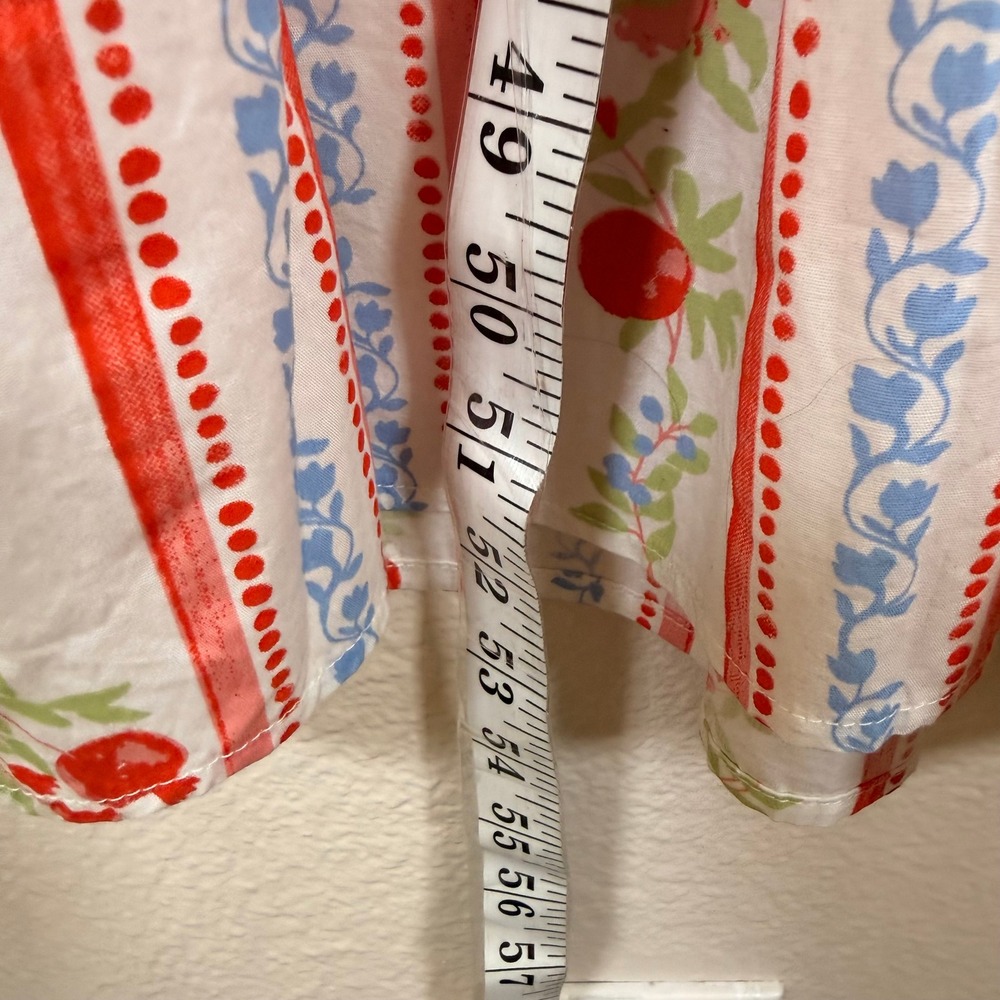 NWT Caroline Constas Maxi Dress Coastal S White Red Floral Smocked‎ Cottagecore - Picture 4 of 10